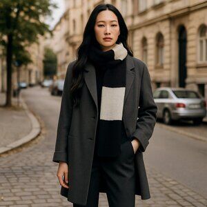 Stephanie Matthews Women’s Double Breasted Black Peacoat Lined 16